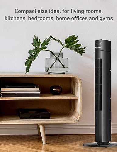HOLMES 31" MANUAL TOWER FAN, 70° OSCILLATION, Adjust Vents, 17035 - BLACK - Like New