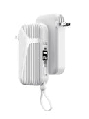 SHDNXASJ POWER BANK IPHONE PORTABLE CHARGER 10000MAH BUILT-INS CABLES - WHITE - Like New