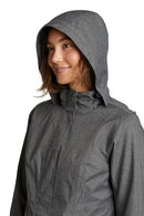 7346 EDDIE BAUER GIRL ON THE GO TRENCHCOAT WOMEN DARK CHARCOAL HEATHER 3XL - Like New
