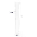 FixtureDisplays Clear Plexiglass Acrylic Tube 3" (76mm) D x 24" (609mm) Long - Brand New