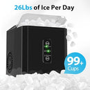 AEITTO ICE MAKERS COUNTERTOP 9 ICE CUBES RELEASE IN 6 MINS 26LBS/24H - BLACK - Like New