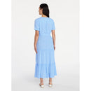 TIME AND TRU WOMEN’S CRINKLE MAXI DRESS SHORT SLEEVES - SIZE: XL - BLUE SPRINGS - Brand New