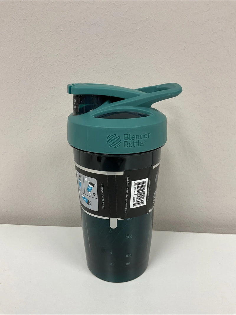‎BLENDERBOTTLE STRADA TRITAN 24OZ, PUSH BUTTON SLIDE TO LOCK - GREEN - Like New