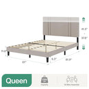 Novilla QUEEN BED FRAME WITH HEADBOARD BED FRAME QUEEN SIZE NO BOX SPRING NEEDED - Like New