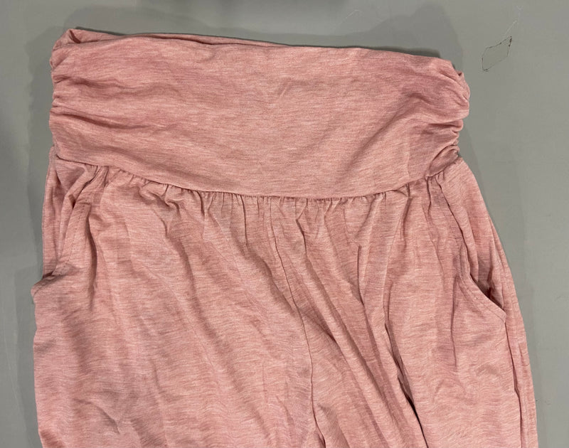 LOCOOWAI WOMEN'S YOGA JOGGERS COZY SWEATPANTS WITH POCKETS  - MEDIUM - PINK - Brand New