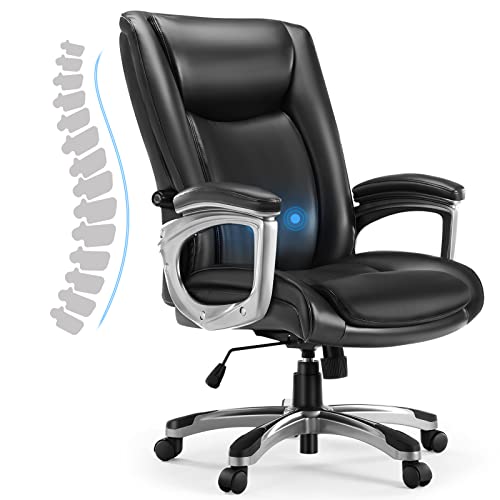 MCQ HOME OFFICE ERGONOMIC MANAGERIAL EXECUTIVE PU LEATHER DESK - BLACK - Like New
