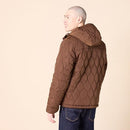 AMAZON ESSENTIALS MENS ANORAK HOODED QUARTER-ZIP PUFFER COAT DEEP BROWN L - Brand New