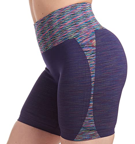 MAXXIM WOMENS WORKOUT BIKER SHORT SEAMLESS TUMMY CONTROL FOR YOGA - M -NAVY - Brand New