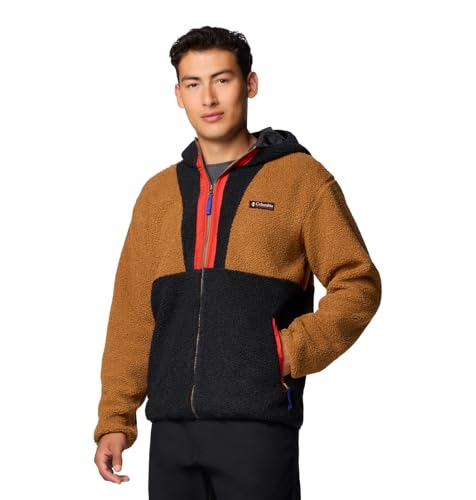 COLUMBIA MEN'S BACKBOWL II REMASTERED FULL ZIP HOODIE SIZE M CAMEL BROWN/BLACK - Brand New