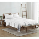 KATHY IRELAND QUEEN 300 THREAD COUNT RAYON BAMBOO 4-PIECE BED SHEET SET - WHITE - Like New