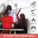 PICNIC TIME VENTURA RECLINING STADIUM SEAT WITH BACK SUPPORT, GIFT - BLACK - Like New