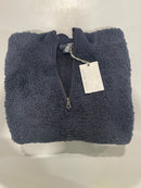 BAREFOOT DREAMS COZYCHIC SHEARLING HALF ZIP SWEATER SIZE: WOMEN XL - INDIGO - Brand New