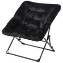 OAKHAM Comfy Chair, Faux Fur Folding Lounge, X-Large, Faux Fur-Black - Like New