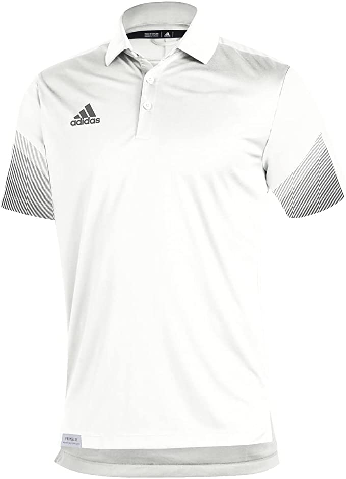 GM2609 Adidas Sideline 21 Primeblue Polo Shirt White/Team Grey Four XL - Like New