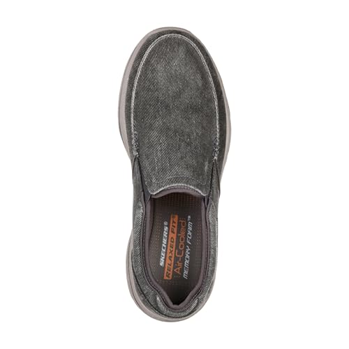 SKECHERS MEN CRESTON-MOSECO MOC TOE SLIP ON SIZE MEN 7 CHARCOAL - Brand New