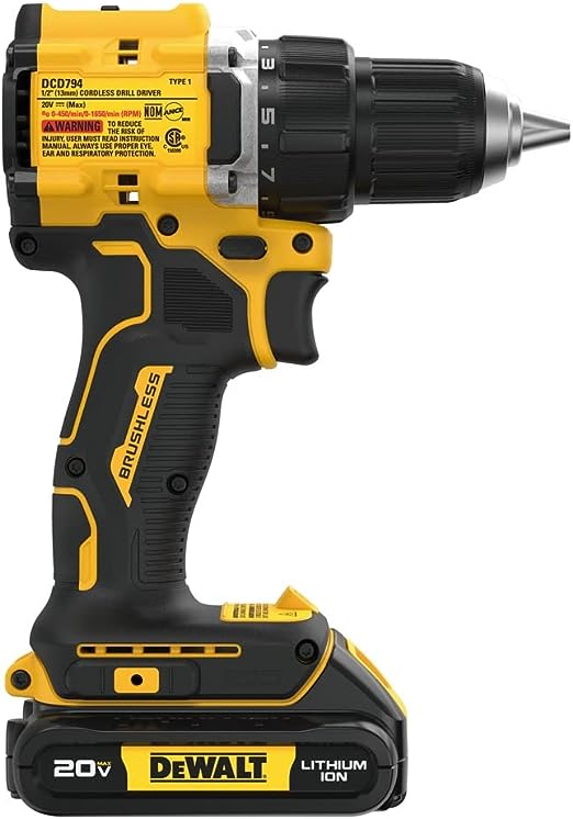 DEWALT DCD794B 20V MAX ATOMIC COMPACT SERIES 1/2 (Tool Only) - BLACK/YELLOW Like New