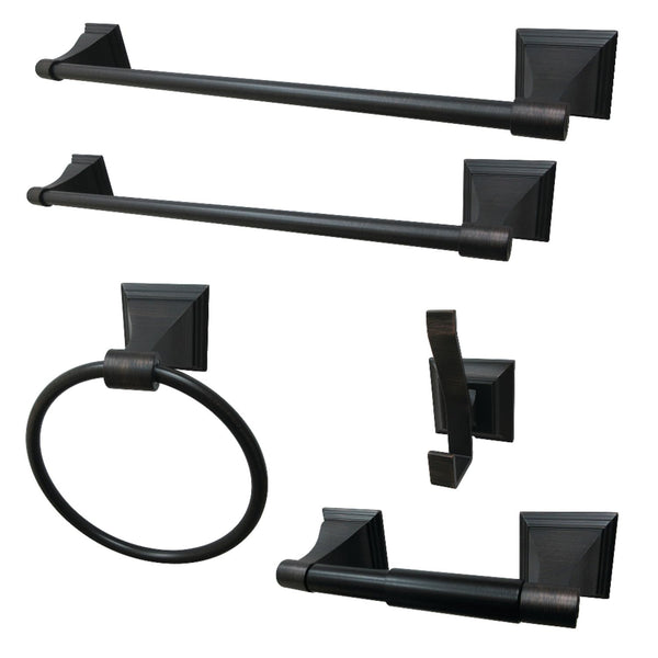 KINGSTON BRASS MONARCH COLLECTION BATH HARDWARE SET BAHK61212478ORB - BLACK - Brand New