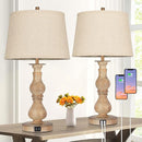 Brightever 2 Set Touch Farmhouse Lamps 2 USB Ports T0375-IW-AP-27 - Cream Like New