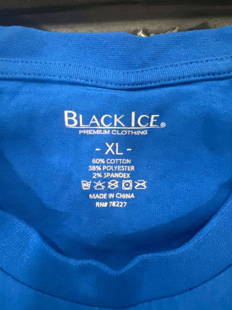 BLACK ICE PLAIN SHORT SLEEVE T-SHIRT - SIZE: MEN XL - ROYAL - Brand New