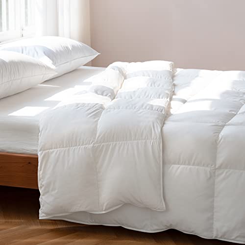 AIRLUCK LUXURY FEATHER DOWN COMFORTER, QUEEN FULL SIZE, AIRGD20-010 - White - Like New
