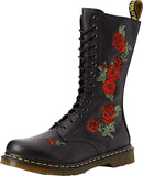 DR. MARTENS WOMEN'S 1914 VONDA 14-EYE FLORAL CASUAL BOOT SIZE: WOMEN 5 BLACK/RED - Like New