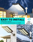 OPKIDDLE 1200W SOLAR STREET LIGHT OUTDOOR DUSK TO DAWN HIGH BRIGHTNESS - BLACK - Brand New