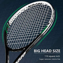 OPPUM Adult Carbon Fiber Tennis Racket, Super Light Weight 4 1/4 - Black Green - Brand New
