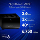 NETGEAR Nighthawk Tri-band Whole Home Mesh WiFi 6 with 2 Satellite Extenders Like New