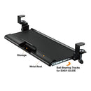 KANTEK DESK CLAMP TILTING KEYBOARD TRAY 5 TILT ANGLES SLIDES UNDER DESK - BLACK - Like New