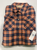 EURO JOY MEN'S FLANNEL SHERPA-LINED SHIRT JACKET - SIZE: MEN 2XL - GOLD/BLACK - Brand New