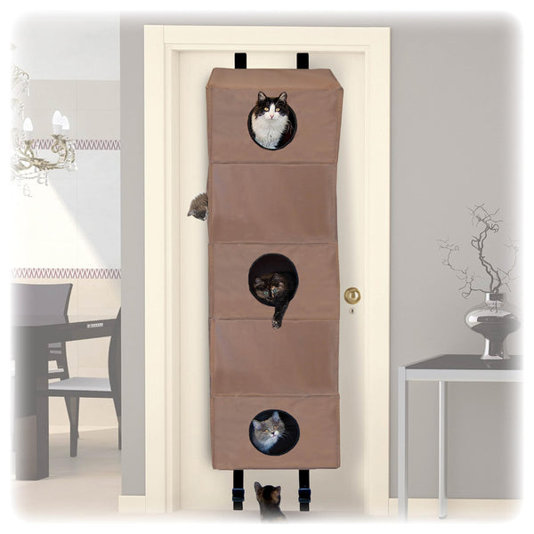 K&H Pet Products Cat Condo Door Mounted Tree Tan Size Large 23 X 16 X 65 Inches - Like New
