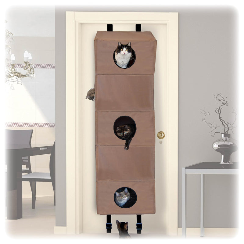 K&H Pet Products Cat Condo Door Mounted Tree Tan Size Large 23 X 16 X 65 Inches - Like New