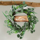 lantan 20" Green Eucalyptus Wreath for Front Door - Handicraft Bamboo Frame - Brand New