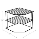 SMART DESIGN 3-TIER KITCHEN CORNER SHELF RACK, STEEL FRAME, 9 X 7.9 INCH - BLACK - Brand New