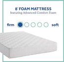 Sealy 8-Inch Full Memory Foam Bed F03-00197-TW0 SIZE TWIN - WHITE - Like New