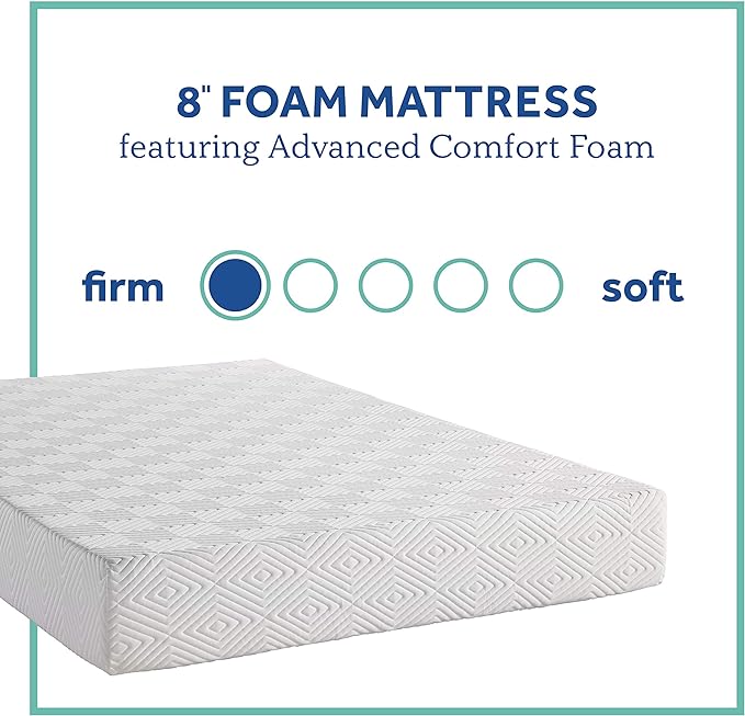 Sealy 8-Inch Full Memory Foam Bed F03-00197-TW0 SIZE TWIN - WHITE - Like New