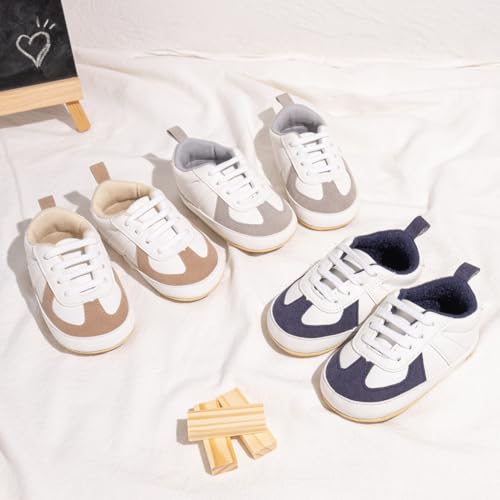 MECKIOR INFANT TODDLER CANVAS SHOES SNEAKER, SIZE: YOUTH 13 (12-18M), WHITE/GREY - Like New