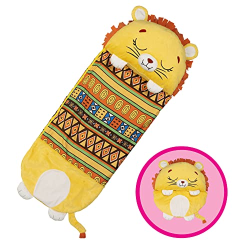 HAPPY NAPPERS PILLOW & SLEEPY SACK- COMFY, COZY, SACK W/ PILLOW- LION (MED) - Like New