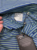 CALLAWAY MEN'S SURPRISE POLO - SIZE: MEN S - GREEN AND BLUE STRIPES - Brand New