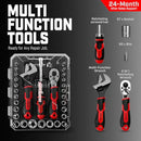 IRONCUBE 53-PIECE SOCKET RATCHET WRENCH 20-IN-1 WITH 2-IN-1 WRENCH BLACK/RED - Like New