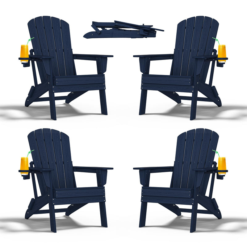 Nevilywood Adirondack Chair - Extended Ergonomic Easy Assembly - Navy Blue - Like New