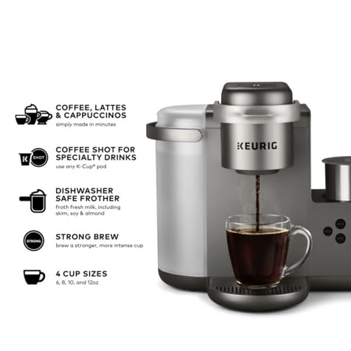 KEURIG K-CAFE SPECIAL EDITION SINGLE SERVE K-CUP POD COFFEE - NICKEL - Like New