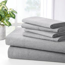 BIBB HOME BAMBOO 2000 THREAD COUNT 6-PIECE CHAMBRAY SHEET SET, TWIN XL - SILVER - Brand New