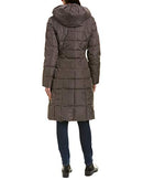 356SD700 COLE HAAN Women's Long Quilted Puffer Coat Down Jacket CARBON SIZE L - Brand New