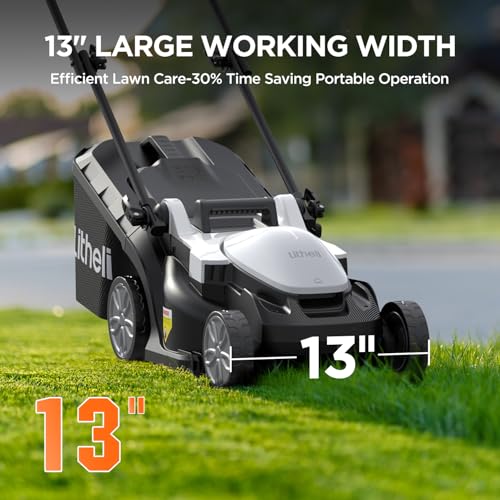 Litheli Electric Lawn Mower Cordless,Grass Cutter Machine for 1600 Sq.Ft. - Like New