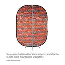 Fovitec Reversible Blue Red Brick Double-Sided Muslin Pop-Up Backdrop 5' x 6.5' - Brand New