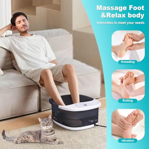 ECARBME FOOT SPA BATH MASSAGER WITH HEAT VIBRATION, 2025 UPGRADED, GRAY - Like New