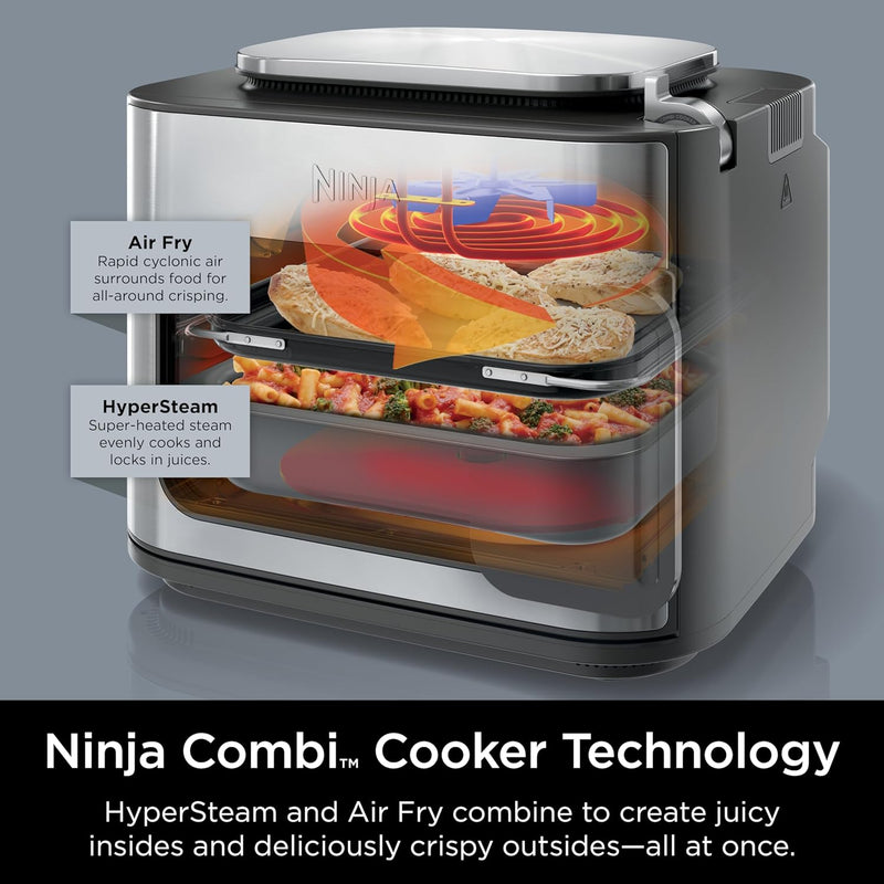 Ninja Combi SFP701 All-in-One Multicooker, Air Fryer, 14-in-1 - Stainless Steel Like New