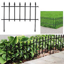 SUNNYDAZE ROMAN-STYLE 9' OUTDOOR GARDEN METAL FENCE PANEL SET- 5 PANELS - BLACK - Like New