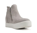 SODA TAYLOR HIDDEN WEDGE BOOTIES ANKLE HEELS SNEAKER SHOES WOMEN - SIZE 5.5 GRAY - Like New